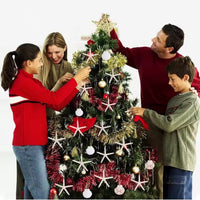 HKM-071059 20 Pack Natural Starfish Ornaments with Rope for Home and Holiday Decor