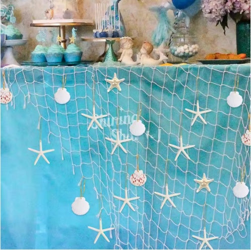 HKM-071059 20 Pack Natural Starfish Ornaments with Rope for Home and Holiday Decor