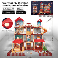 HKM-071187 3D DIY Miniature Dollhouse Model with LED Light - Kids Furniture Craft Puzzle for Ages 6+