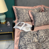HKM-071251 Long-Staple Cotton Digital Printed Bedding Set - Four Pieces in Pink Floral Design