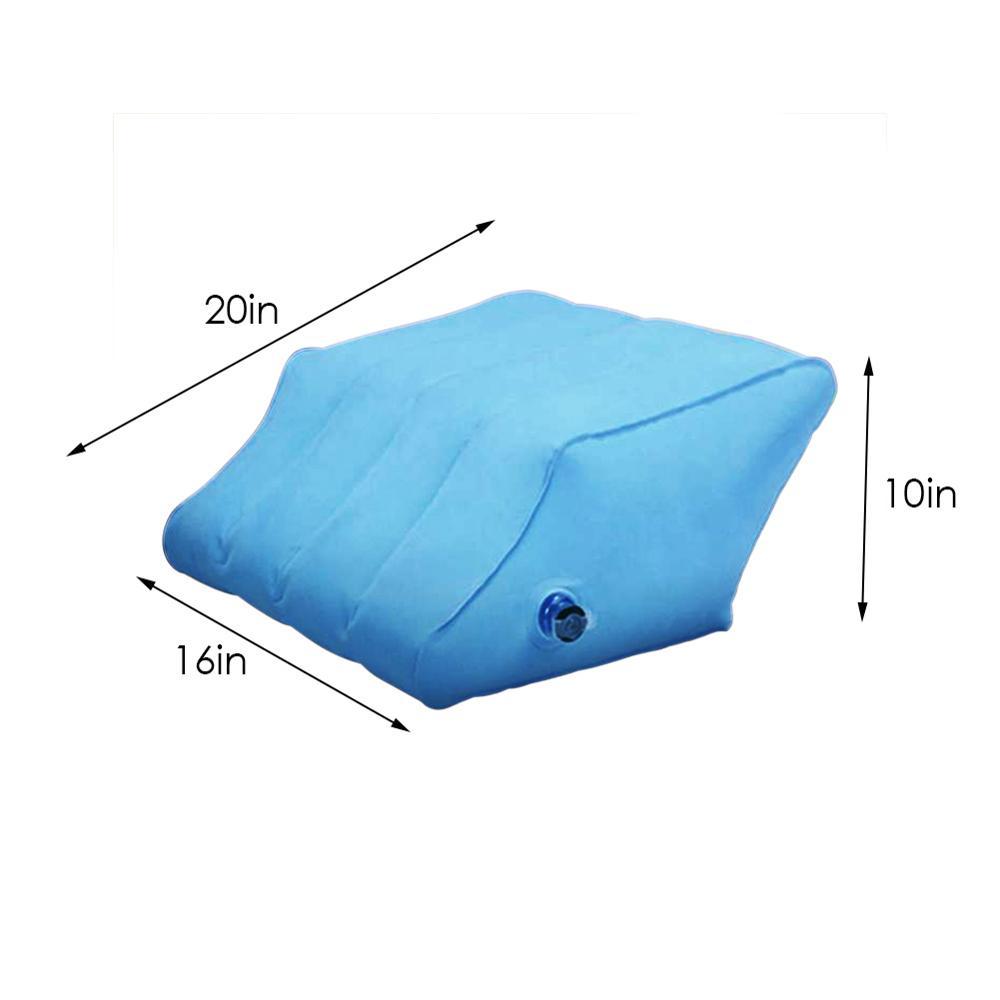 HKM-071315 Leg Lift Pillow in Blue - Ultra-Luxurious Egyptian Cotton with 300 Thread Count - 10x16x20 Inches