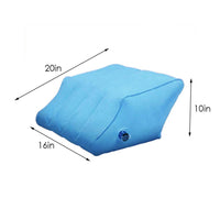 HKM-071315 Leg Lift Pillow in Blue - Ultra-Luxurious Egyptian Cotton with 300 Thread Count - 10x16x20 Inches