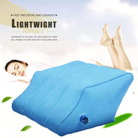 HKM-071315 Leg Lift Pillow in Blue - Ultra-Luxurious Egyptian Cotton with 300 Thread Count - 10x16x20 Inches