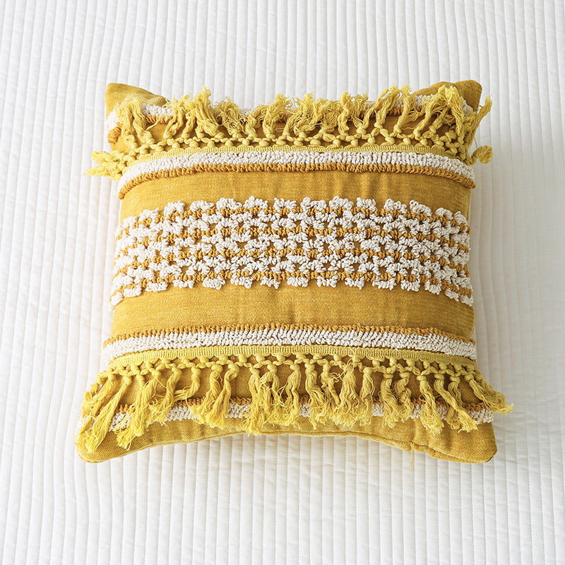 HKM-071379 Bohemian Ethnic Style Handmade Embroidery Cushion Cover for Home Sofa Decoration