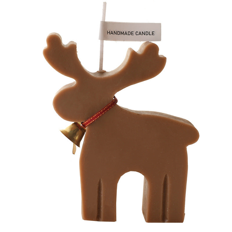 HKM-071379 Christmas Elk Animal-Shaped Aromatherapy Candle in Red and Coffee Colors
