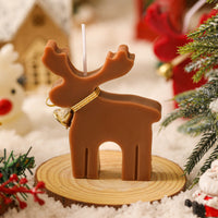 HKM-071379 Christmas Elk Animal-Shaped Aromatherapy Candle in Red and Coffee Colors