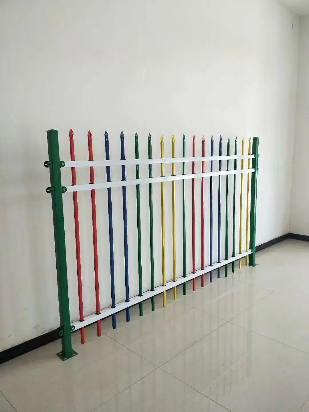 KTX-071443 Corten Steel Anti-Climb Decorative Fence - Outdoor Wrought Iron Guardrail with Black Powder Coating