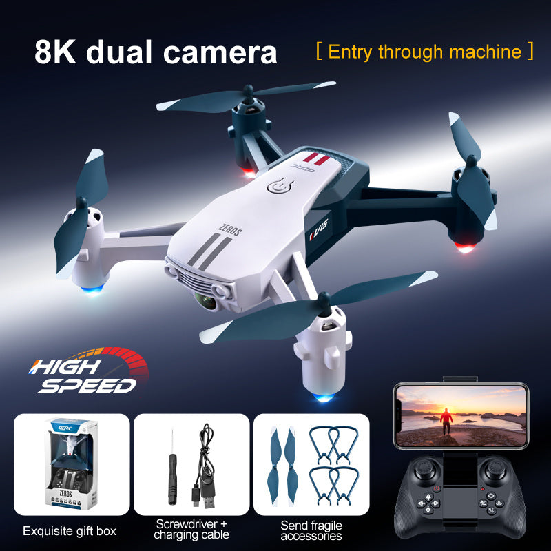 HKM-071443 Foldable 4DRC V15 RC Drone with 6K Dual Camera, Ideal for Beginners, 2 Batteries Included, Real-Time FPV Video