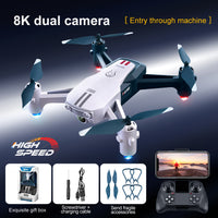 HKM-071443 Foldable 4DRC V15 RC Drone with 6K Dual Camera, Ideal for Beginners, 2 Batteries Included, Real-Time FPV Video