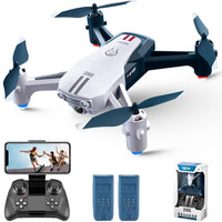 HKM-071443 Foldable 4DRC V15 RC Drone with 6K Dual Camera, Ideal for Beginners, 2 Batteries Included, Real-Time FPV Video