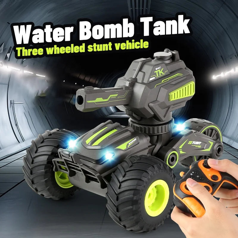 HKM-071507 Water Bomb Remote Control Stunt Car Toy with Gel Blaster for Kids - 2-in-1 Electric RC Truck