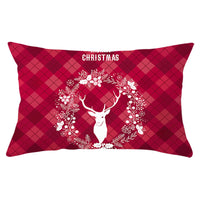 HKM-071635 Christmas-Themed Linen Backrest Pillowcase, 30x50cm, Polyester Fabric, Mixed Color Design