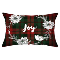 HKM-071635 Christmas-Themed Linen Backrest Pillowcase, 30x50cm, Polyester Fabric, Mixed Color Design