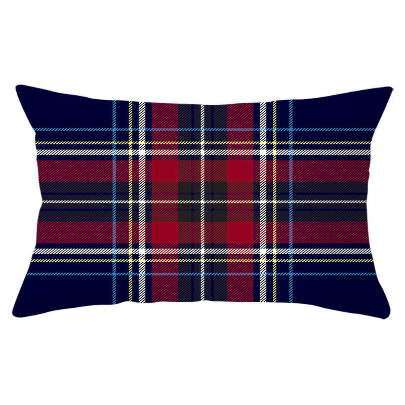 HKM-071635 Christmas-Themed Linen Backrest Pillowcase, 30x50cm, Polyester Fabric, Mixed Color Design