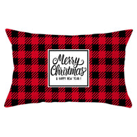 HKM-071635 Christmas-Themed Linen Backrest Pillowcase, 30x50cm, Polyester Fabric, Mixed Color Design