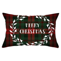 HKM-071635 Christmas-Themed Linen Backrest Pillowcase, 30x50cm, Polyester Fabric, Mixed Color Design