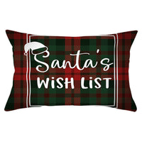 HKM-071635 Christmas-Themed Linen Backrest Pillowcase, 30x50cm, Polyester Fabric, Mixed Color Design