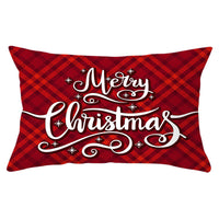 HKM-071635 Christmas-Themed Linen Backrest Pillowcase, 30x50cm, Polyester Fabric, Mixed Color Design
