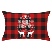HKM-071635 Christmas-Themed Linen Backrest Pillowcase, 30x50cm, Polyester Fabric, Mixed Color Design