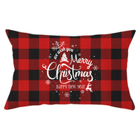 HKM-071635 Christmas-Themed Linen Backrest Pillowcase, 30x50cm, Polyester Fabric, Mixed Color Design