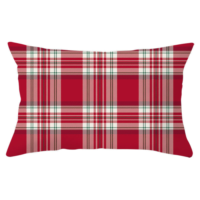 HKM-071635 Christmas-Themed Linen Backrest Pillowcase, 30x50cm, Polyester Fabric, Mixed Color Design