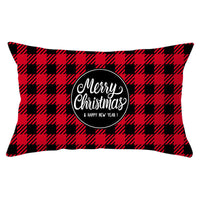 HKM-071635 Christmas-Themed Linen Backrest Pillowcase, 30x50cm, Polyester Fabric, Mixed Color Design