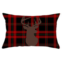 HKM-071635 Christmas-Themed Linen Backrest Pillowcase, 30x50cm, Polyester Fabric, Mixed Color Design
