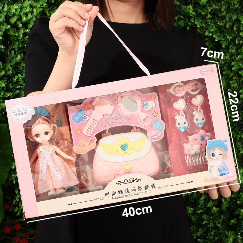 HKM-071763 Fantasy Princess Doll Set for Kids - Multi-Style Playhouse Toy Gift Box