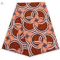HKM-071763 Vibrant 100% Cotton African Wax Fabric - 6 Yards (5.5 Meters) Uncut