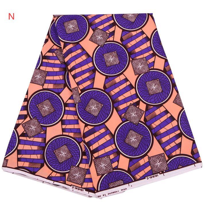 HKM-071763 Vibrant 100% Cotton African Wax Fabric - 6 Yards (5.5 Meters) Uncut