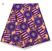 HKM-071763 Vibrant 100% Cotton African Wax Fabric - 6 Yards (5.5 Meters) Uncut