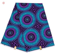 HKM-071763 Vibrant 100% Cotton African Wax Fabric - 6 Yards (5.5 Meters) Uncut