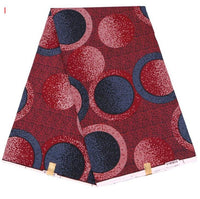 HKM-071763 Vibrant 100% Cotton African Wax Fabric - 6 Yards (5.5 Meters) Uncut