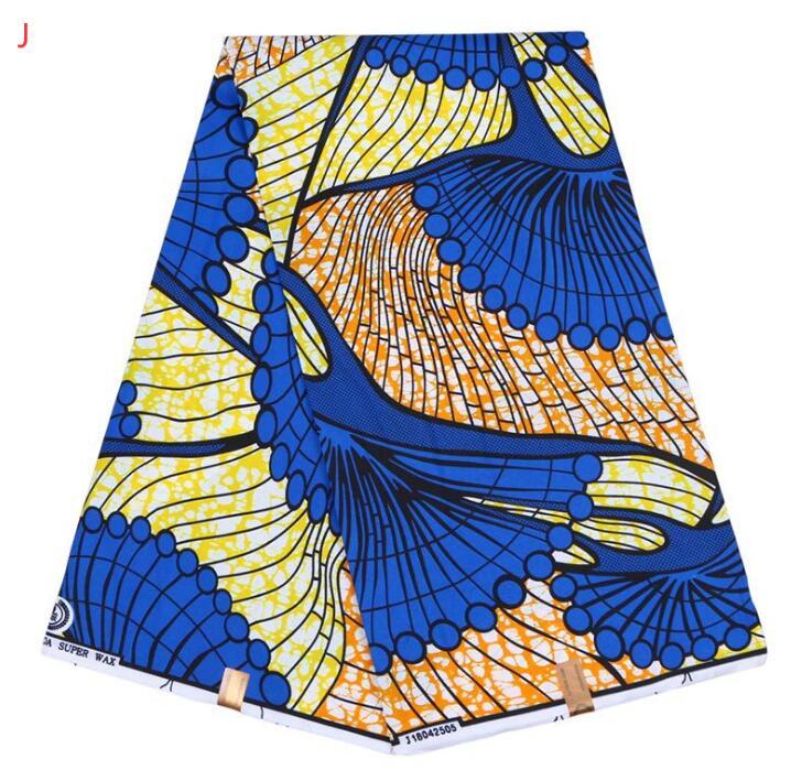 HKM-071763 Vibrant 100% Cotton African Wax Fabric - 6 Yards (5.5 Meters) Uncut