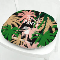 HKM-071891 Geometric Floral Chair Cushion in Green Leaves Pattern - Polyester, 40x40 cm