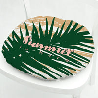 HKM-071891 Geometric Floral Chair Cushion in Green Leaves Pattern - Polyester, 40x40 cm