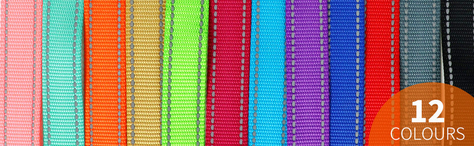 HKM-071891 Reflective Dog Leash with Comfortable Hand Grip - Available in Multiple Colors