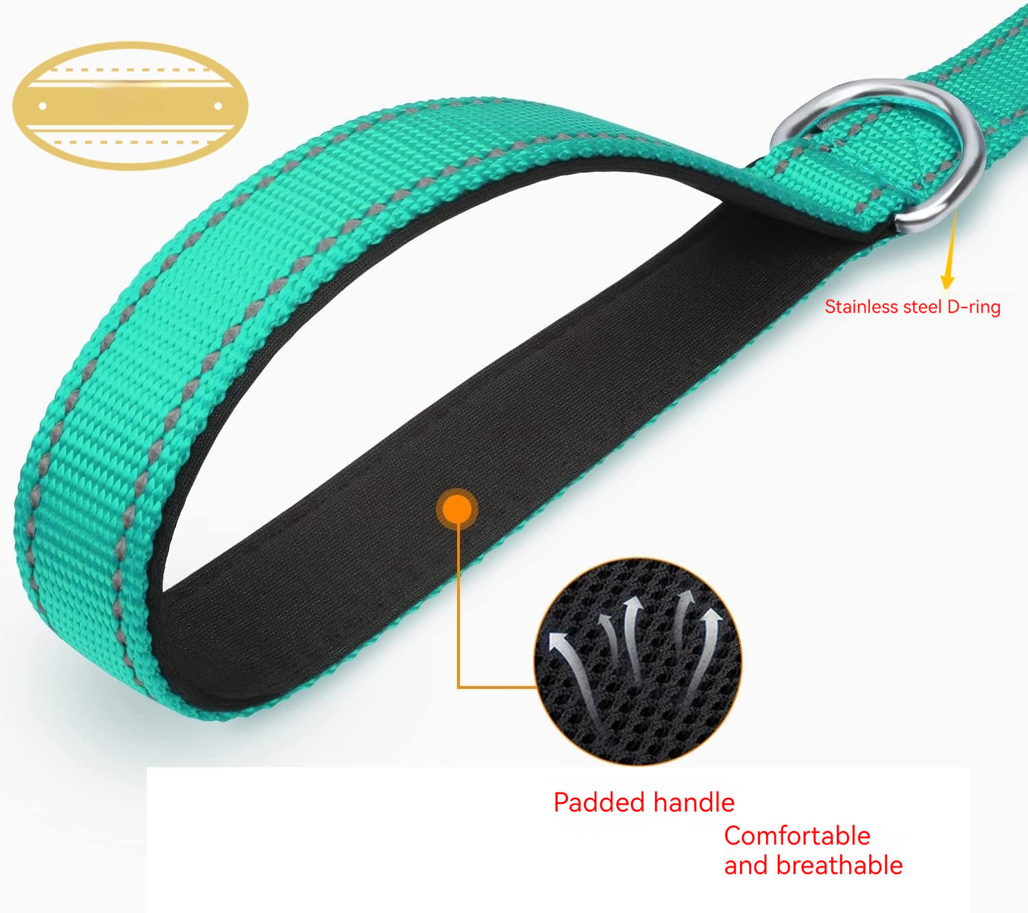 HKM-071891 Reflective Dog Leash with Comfortable Hand Grip - Available in Multiple Colors