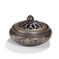 HKM-072019 Ceramic Cloisonne Incense Burner - Handmade Classic Design with Enamel Finishing