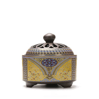 HKM-072019 Ceramic Cloisonne Incense Burner - Handmade Classic Design with Enamel Finishing
