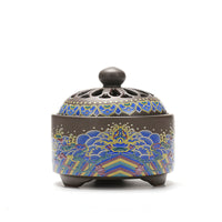 HKM-072019 Ceramic Cloisonne Incense Burner - Handmade Classic Design with Enamel Finishing
