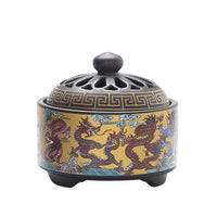 HKM-072019 Ceramic Cloisonne Incense Burner - Handmade Classic Design with Enamel Finishing