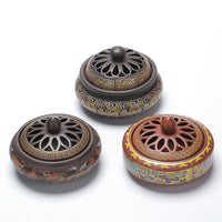 HKM-072019 Ceramic Cloisonne Incense Burner - Handmade Classic Design with Enamel Finishing