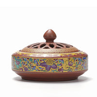 HKM-072019 Ceramic Cloisonne Incense Burner - Handmade Classic Design with Enamel Finishing