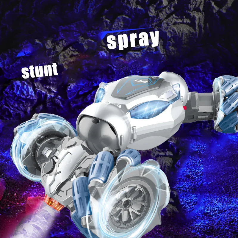 HKM-072083 Double Sided Stunt RC Twister Car with Gesture Control, Lights, and Music - Indoor/Outdoor Fun