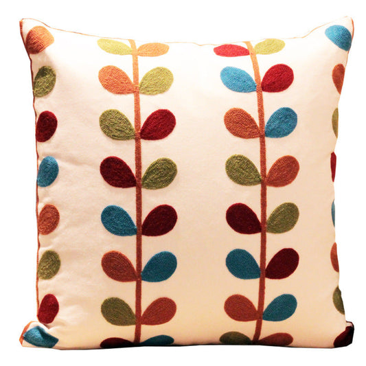 HKM-072147 Cotton Pastoral Style Waist Pillow with Floral Pattern - 45x45cm