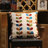 HKM-072147 Cotton Pastoral Style Waist Pillow with Floral Pattern - 45x45cm
