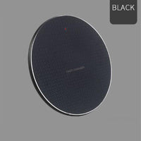 HKM-072147 Ultra-thin Round Wireless Charger, 10W Aluminum Alloy, Multiple Colors Available