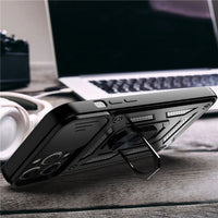 HKM-072339 Sliding Window Mobile Phone Case with Anti-Drop Magnetic Bracket for iPhone Models