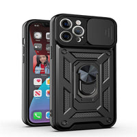 HKM-072339 Sliding Window Mobile Phone Case with Anti-Drop Magnetic Bracket for iPhone Models